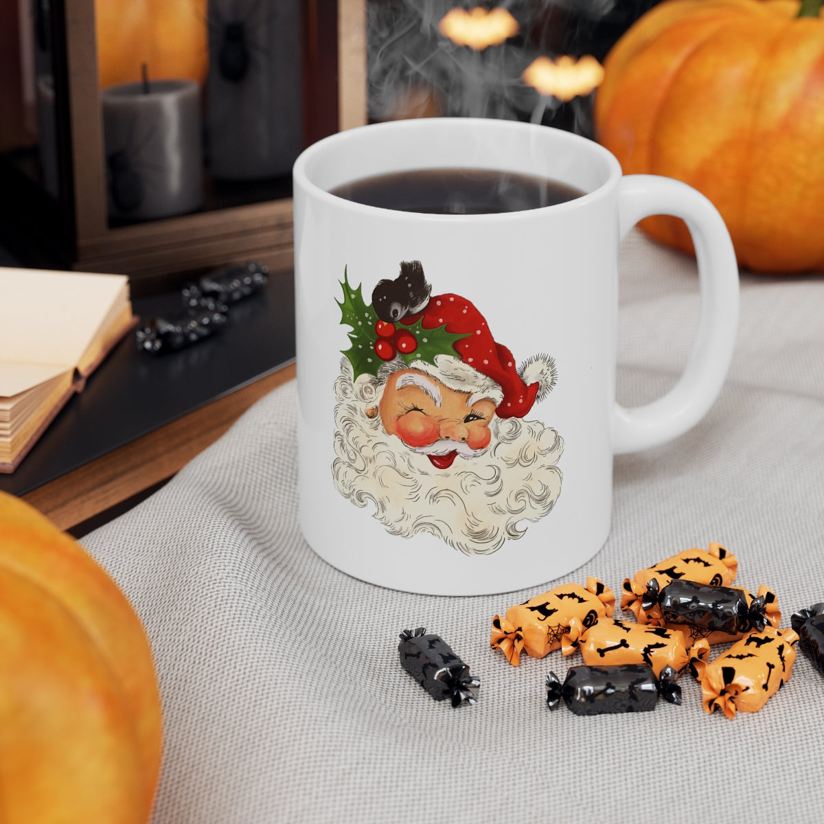 Classic Santa Christmas Mug Add a Name