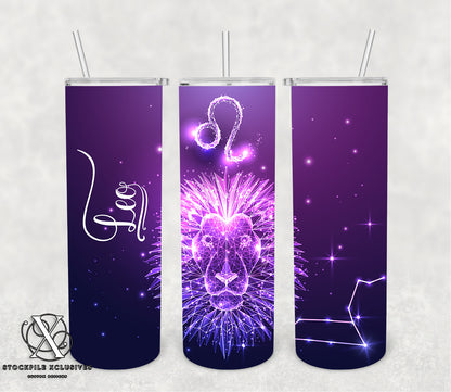 Zodiac Purple Print Consellation Stars Astrology Tumbler