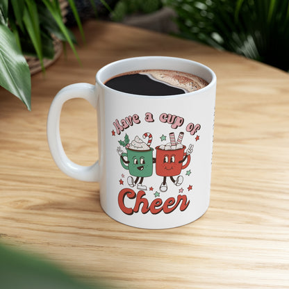 Retro Christmas Mug Add a Name