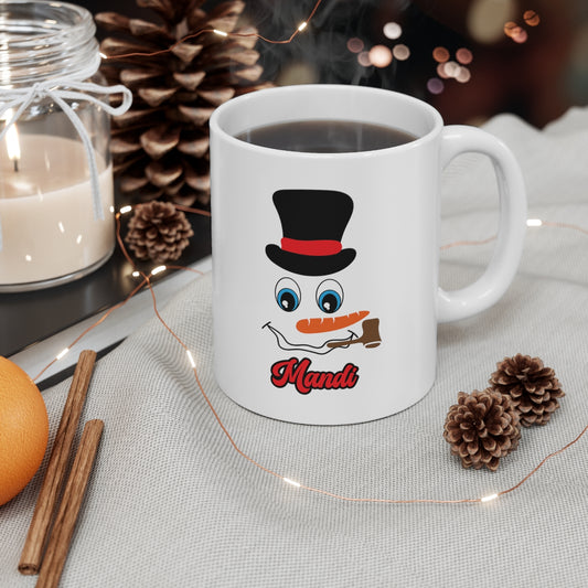 Snowman Christmas Mug Add a Name