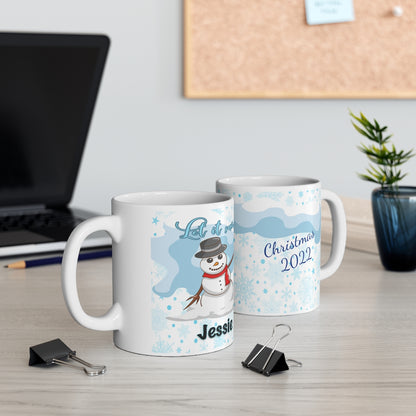 Snowman Christmas 2022 Mug Add Name