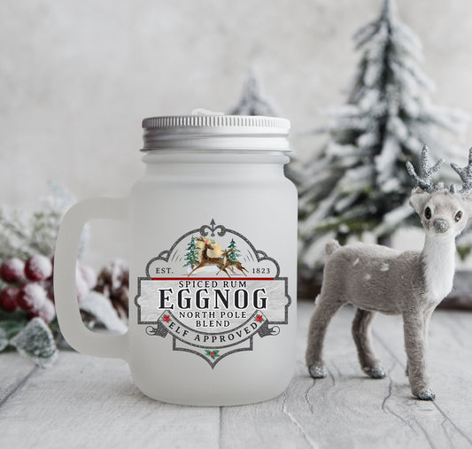 Spiced Eggnog Frosted Mason Jar Mug