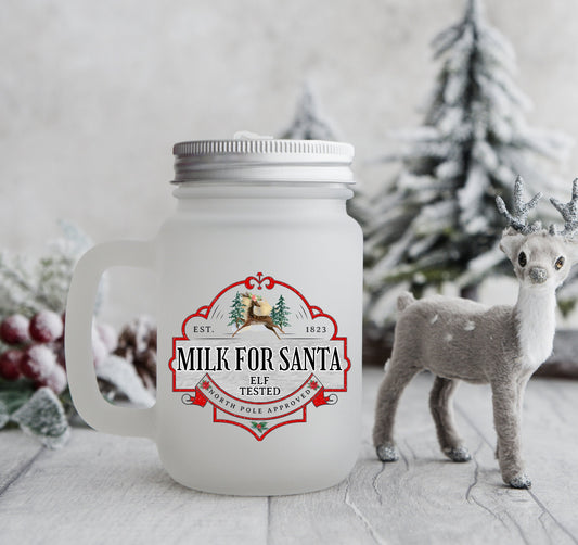 Christmas Milk for Santa Mason Jar Mug