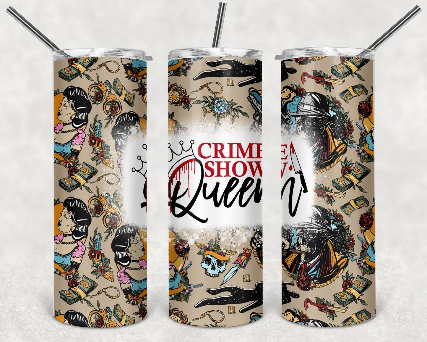 Crime Show Queen True Crime Tumbler