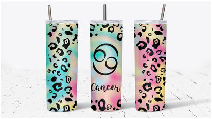 Zodiac Leopard Pastel Print Tumbler