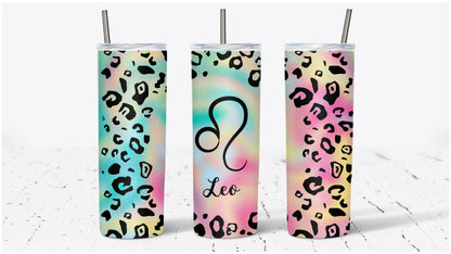 Zodiac Leopard Pastel Print Tumbler