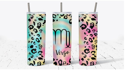 Zodiac Leopard Pastel Print Tumbler