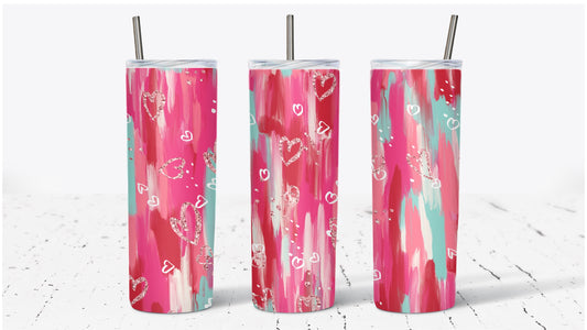 Painted Heart Valentines Day Tumbler