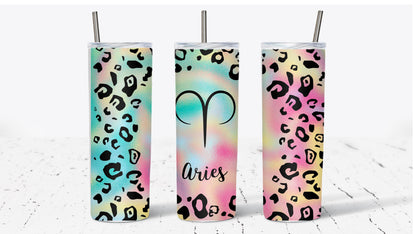 Zodiac Leopard Pastel Print Tumbler