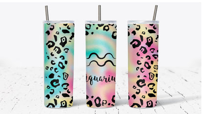 Zodiac Leopard Pastel Print Tumbler