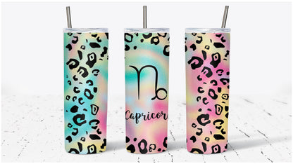 Zodiac Leopard Pastel Print Tumbler