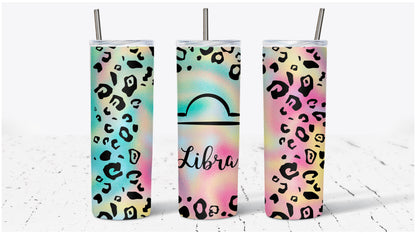 Zodiac Leopard Pastel Print Tumbler