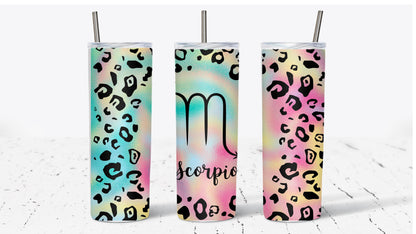 Zodiac Leopard Pastel Print Tumbler