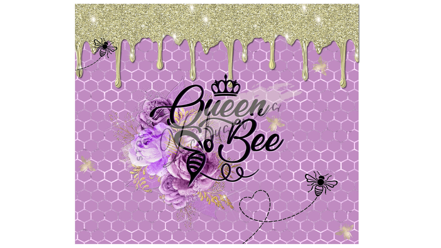 Queen Bee Purple Gold| Honeycomb Bee Glamorous Tumbler