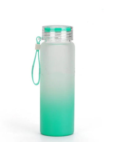 Custom Frosted Ombre Gradient glass Water bottle 500ml/16.9oz