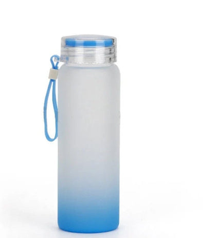 Custom Frosted Ombre Gradient glass Water bottle 500ml/16.9oz