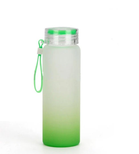 Custom Frosted Ombre Gradient glass Water bottle 500ml/16.9oz