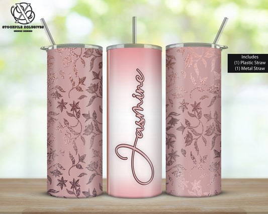 Rose Gold Monochromatic Personalized Tumbler