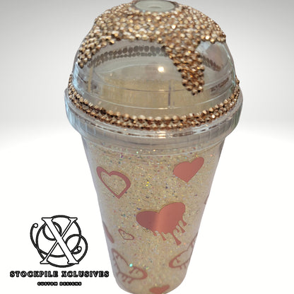 Rhinestone Drip Bling Cup 20oz Double Wall Plastic Tumbler