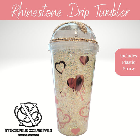 Rhinestone Drip Bling Cup 20oz Double Wall Plastic Tumbler