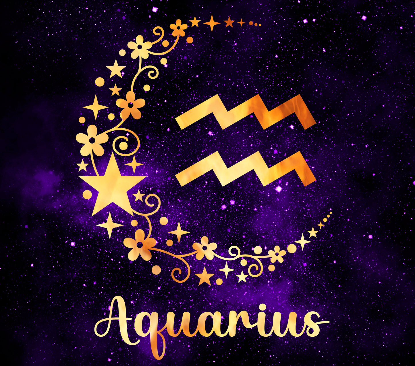 Aquarius Zodiac Black Tumbler