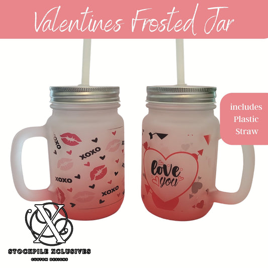 Valentines mason jar mugs