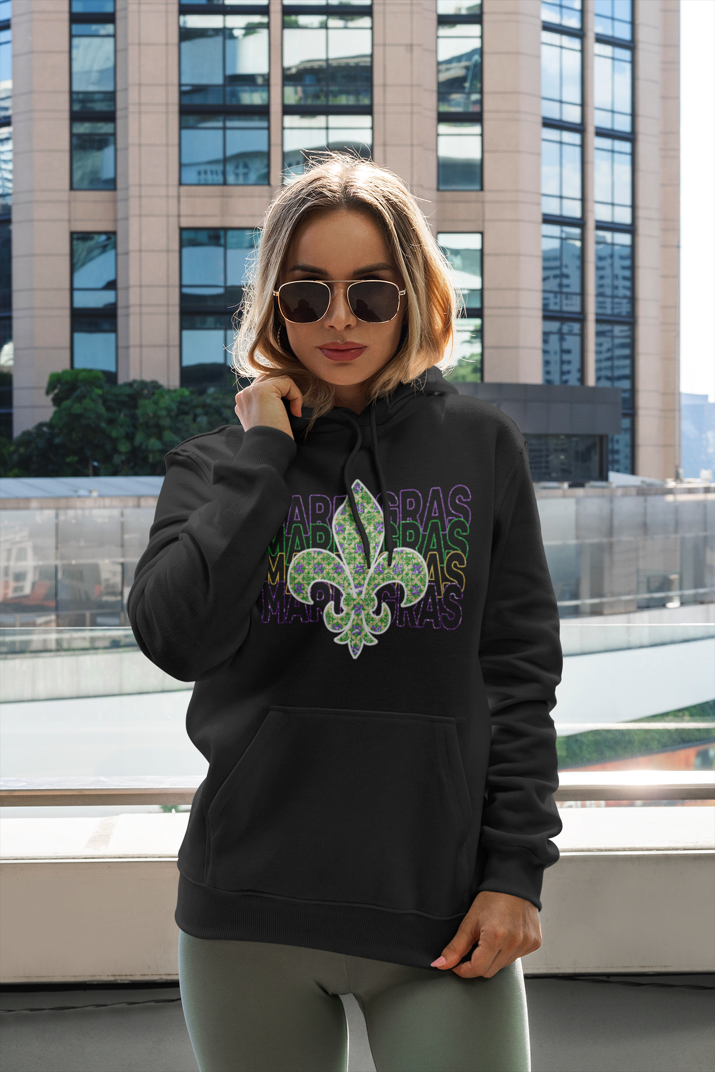 Mardi Gras Fleur De Lis | Fat Tuesday Purple Green Gold Shirt Sweater Hoodie