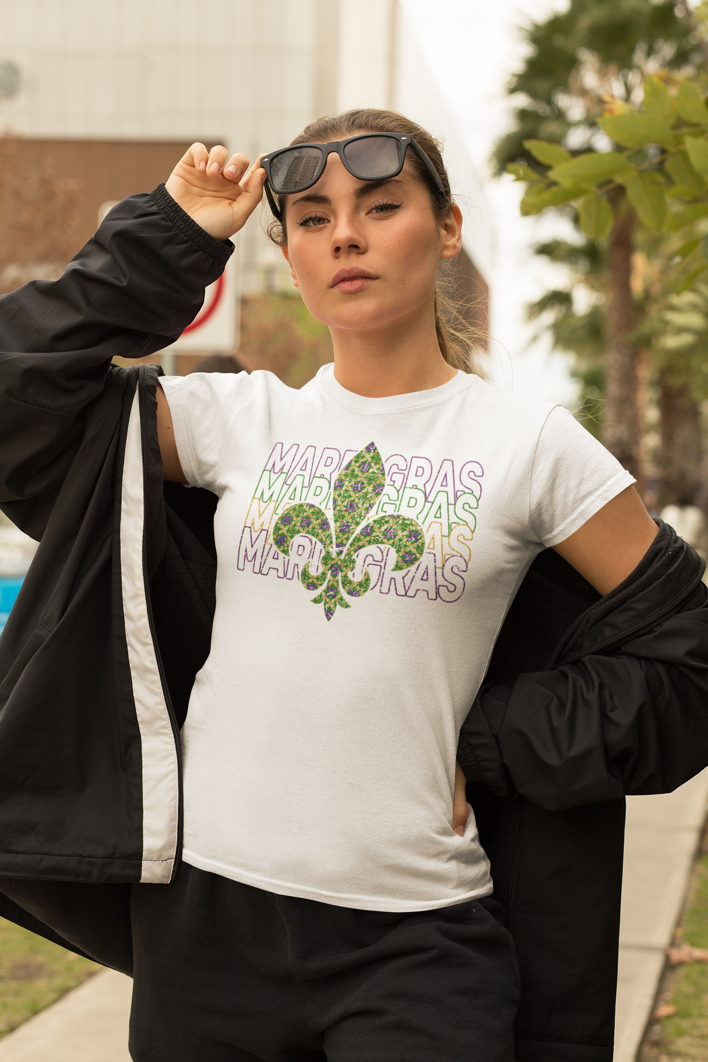 Mardi Gras Fleur De Lis | Fat Tuesday Purple Green Gold Shirt Sweater Hoodie